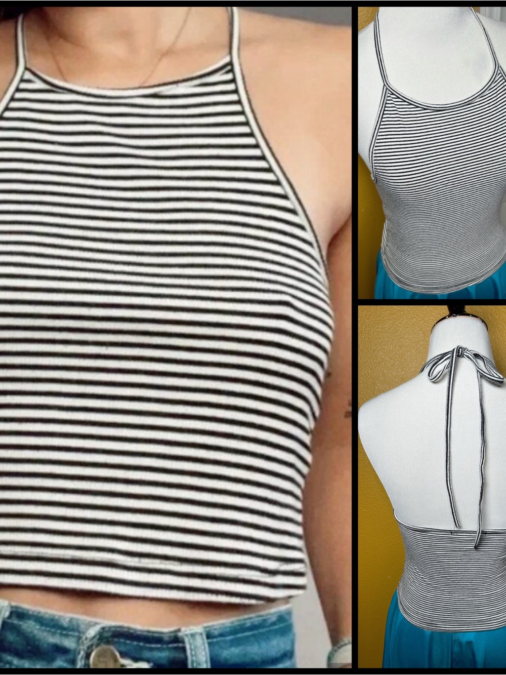 BRANDY MELVILLE, stripy halter tank!!
